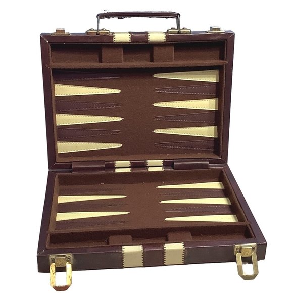 Vintage Backgammon Replacement Case Only Faux Leather 16" x 11" - Picture 1 of 10
